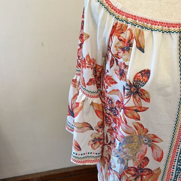 Jealous Tomato cream floral off the shoulder blouse Size S EUC - Picture 3 of 8